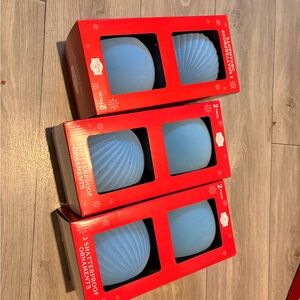 Holiday Time Blue Shatterproof Ornaments